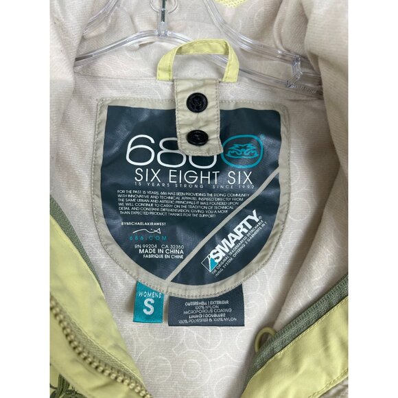 686 Smarty Jacket Small Womens Snowboarding Full Zip Hood Zip Pockets Embroidery - Picture 3 of 16